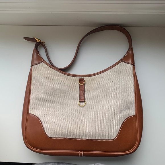 Hermes Trim  II Leather and Toile Shoulder Bag - Picture 2 of 5